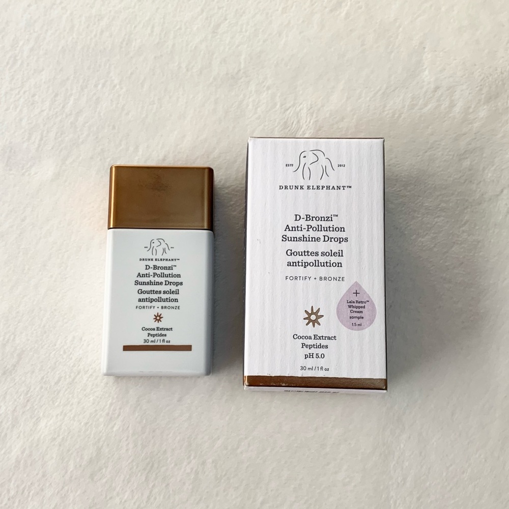 NEW drunk elephant d-bronzi anti-pollution sunshine drops